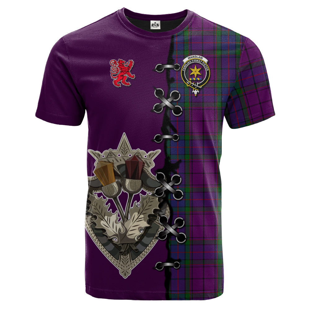 Wardlaw Tartan T-shirt - Lion Rampant And Celtic Thistle Style