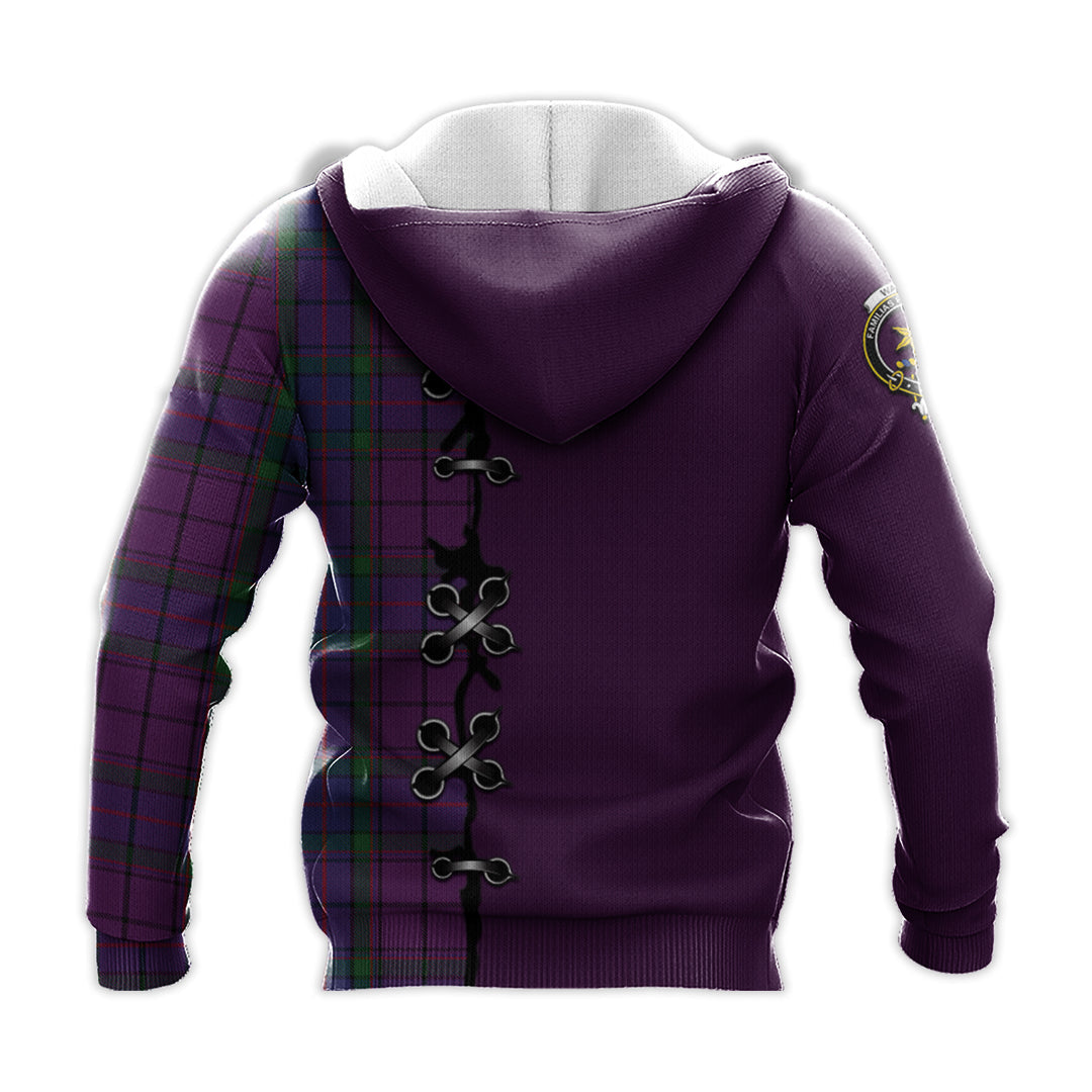 Wardlaw Tartan Hoodie - Lion Rampant And Celtic Thistle Style