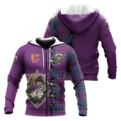 Wardlaw Modern Tartan Hoodie - Lion Rampant And Celtic Thistle Style