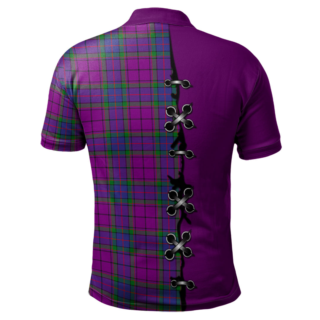 Wardlaw Modern Tartan Polo Shirt - Lion Rampant And Celtic Thistle Style