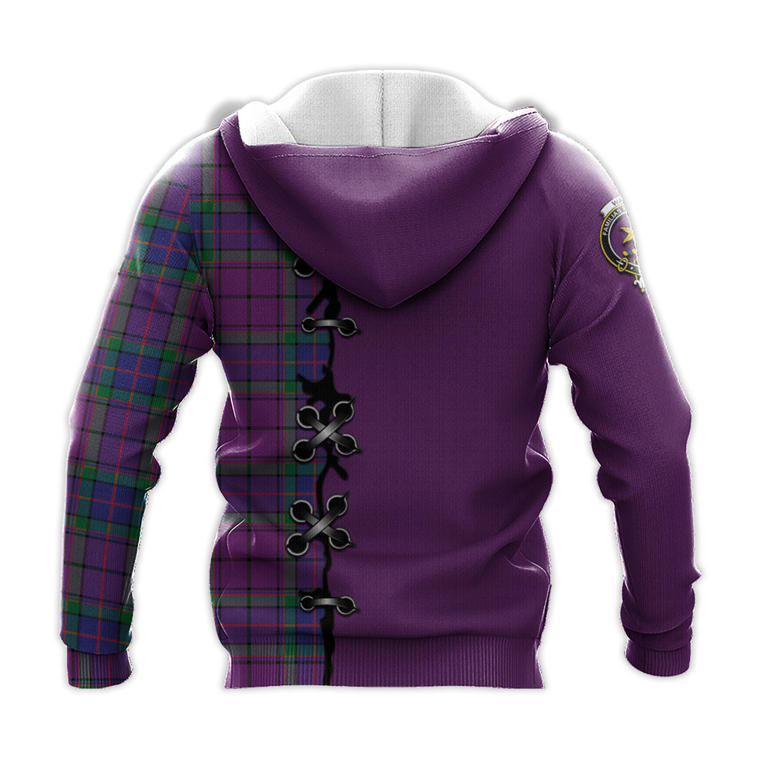 Wardlaw Modern Tartan Hoodie - Lion Rampant And Celtic Thistle Style