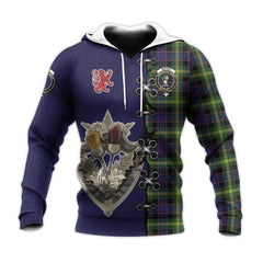 Watson Modern Tartan Hoodie - Lion Rampant And Celtic Thistle Style