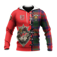 Wauchope Tartan Hoodie - Lion Rampant And Celtic Thistle Style