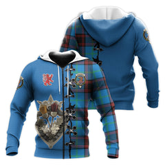 Wedderburn Tartan Hoodie - Lion Rampant And Celtic Thistle Style