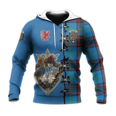 Wedderburn Tartan Hoodie - Lion Rampant And Celtic Thistle Style