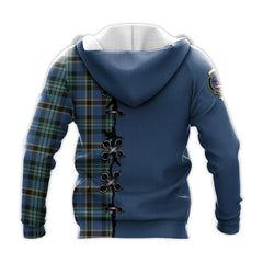 Weir Ancient Tartan Hoodie - Lion Rampant And Celtic Thistle Style