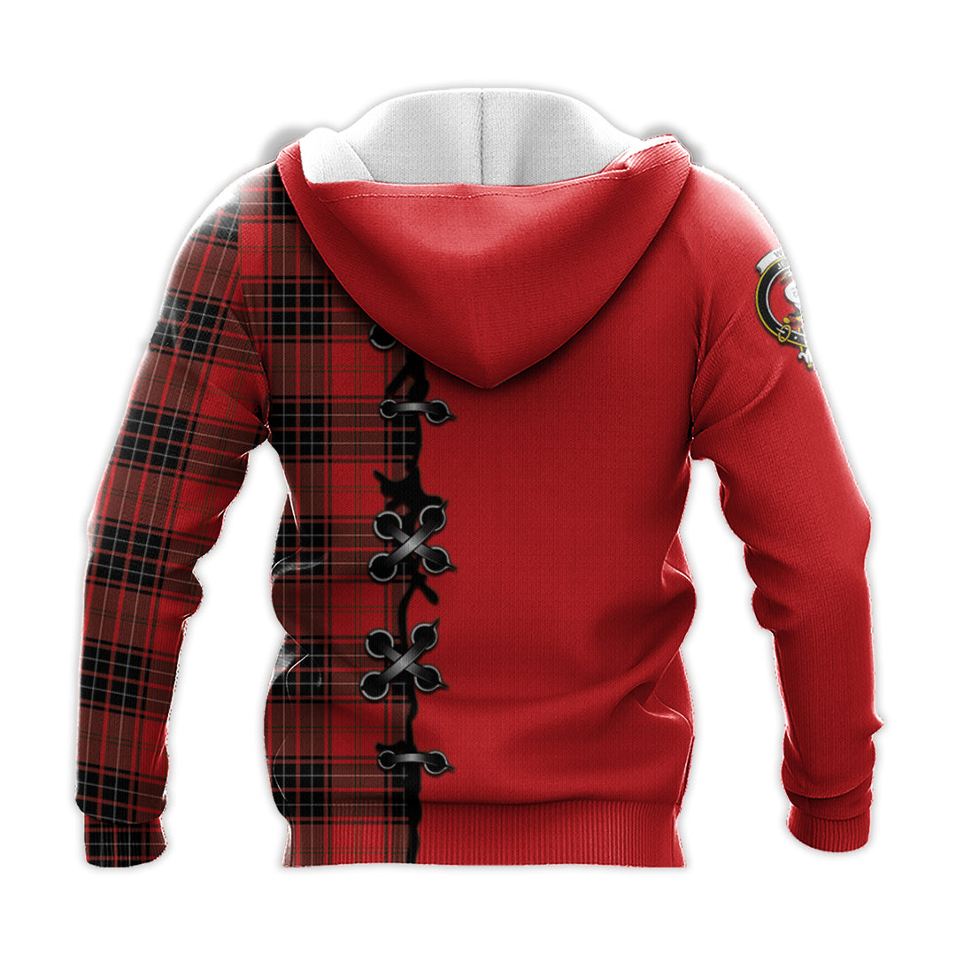 Wemyss Modern Tartan Hoodie - Lion Rampant And Celtic Thistle Style