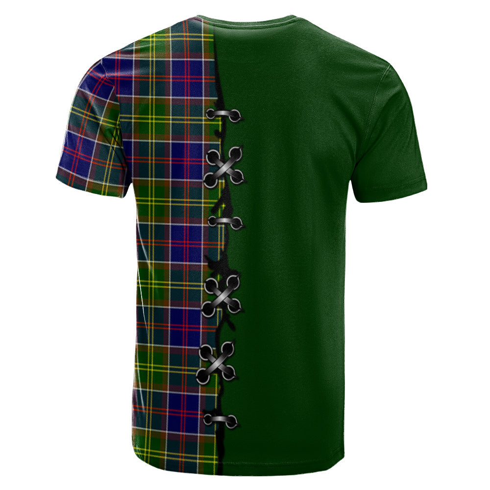 Whitefoord Modern Tartan T-shirt - Lion Rampant And Celtic Thistle Style