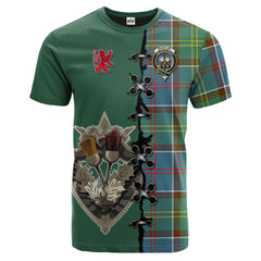 Whitelaw Tartan T-shirt - Lion Rampant And Celtic Thistle Style