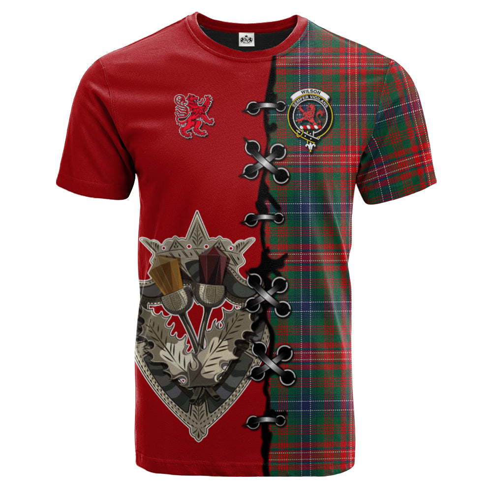 Wilson Modern Tartan T-shirt - Lion Rampant And Celtic Thistle Style