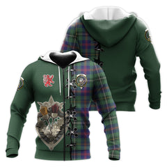 Wood Modern Tartan Hoodie - Lion Rampant And Celtic Thistle Style